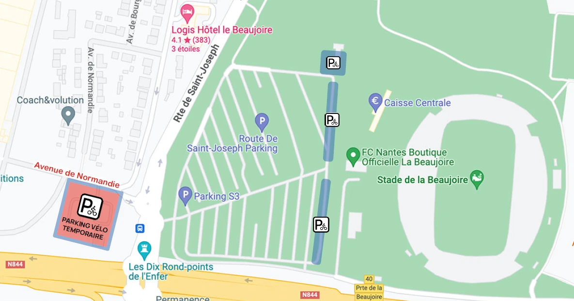 Parkings velo FC Nantes